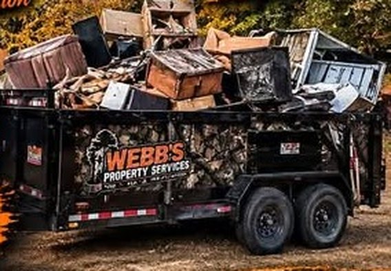 The Webb's Property Services trailer loaded with junk